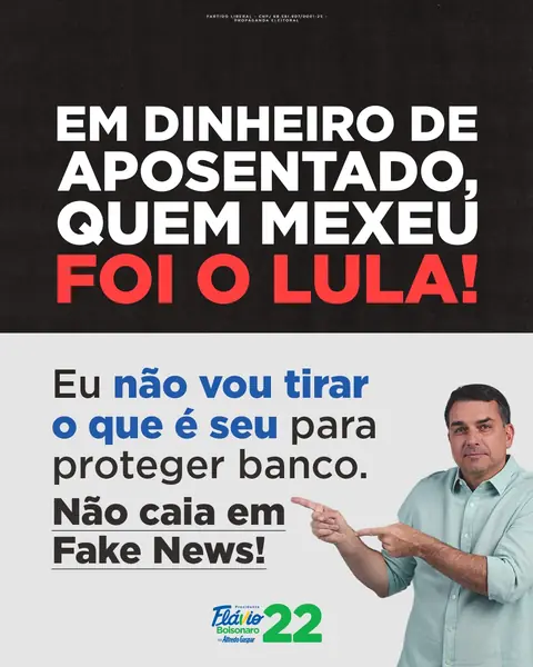 Em dinheiro de aposentado, quem mexeu foi o Lula. Não caia em fake news