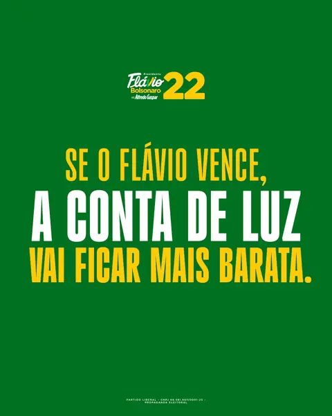 Se o Flávio vence, a conta de luz vai ficar mais barata.
