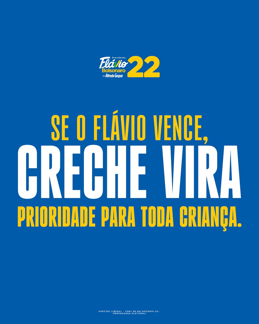 Se o Flávio vence, creche vira prioridade para toda criança.