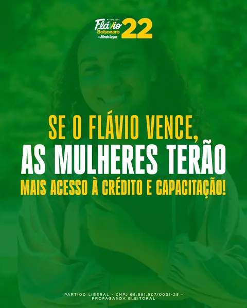 Se o Flávio vence, as mulheres terão mais acesso a crédito e capacitação!