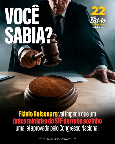 Flávio Bolsonaro vai impedir que um único ministro do STF derrube sozinho uma lei aprovada pelo Congresso Nacional.