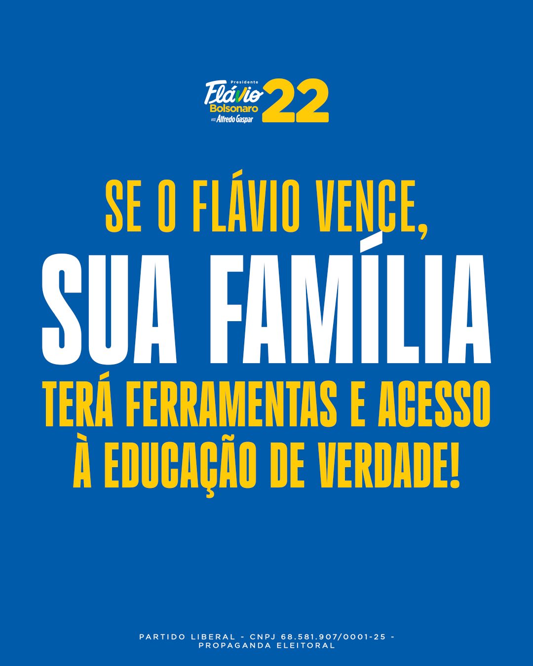 Se o Flávio vence, sua família terá ferramentas e acesso à educação de verdade!
