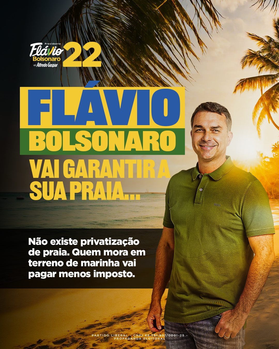 Flávio Bolsonaro vai garantir a sua praia...
Não existe privatização de praia. Quem mora em terreno de marinha vai pagar menos imposto.