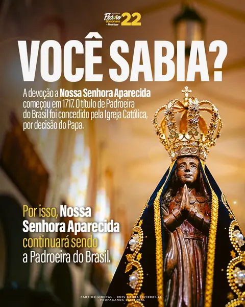 A devoção a Nossa Senhora Aparecida começou em 1717. Nossa Senhora Aparecida continuará sendo a Padroeira do Brasil.
