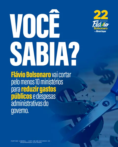 Flávio Bolsonaro vai cortar pelo menos 10 ministérios para reduzir gastos públicos e despesas administrativas do governo.
