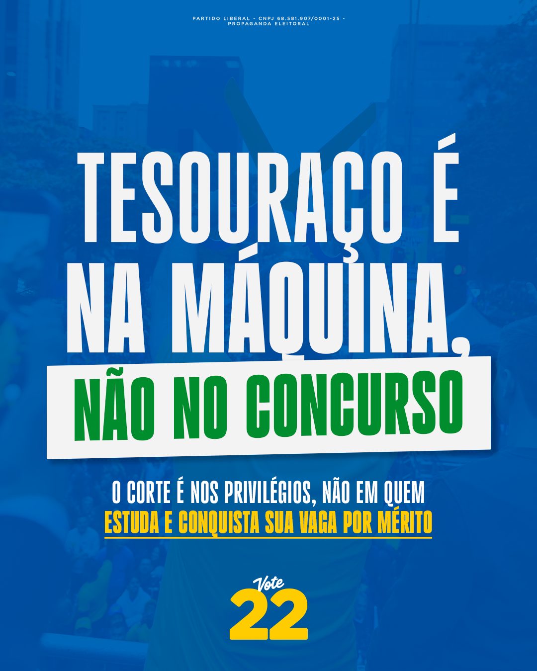 Tesouraço é na máquina, não no concurso. O corte é nos privilégios, não em quem estuda e conquista sua vaga por mérito.