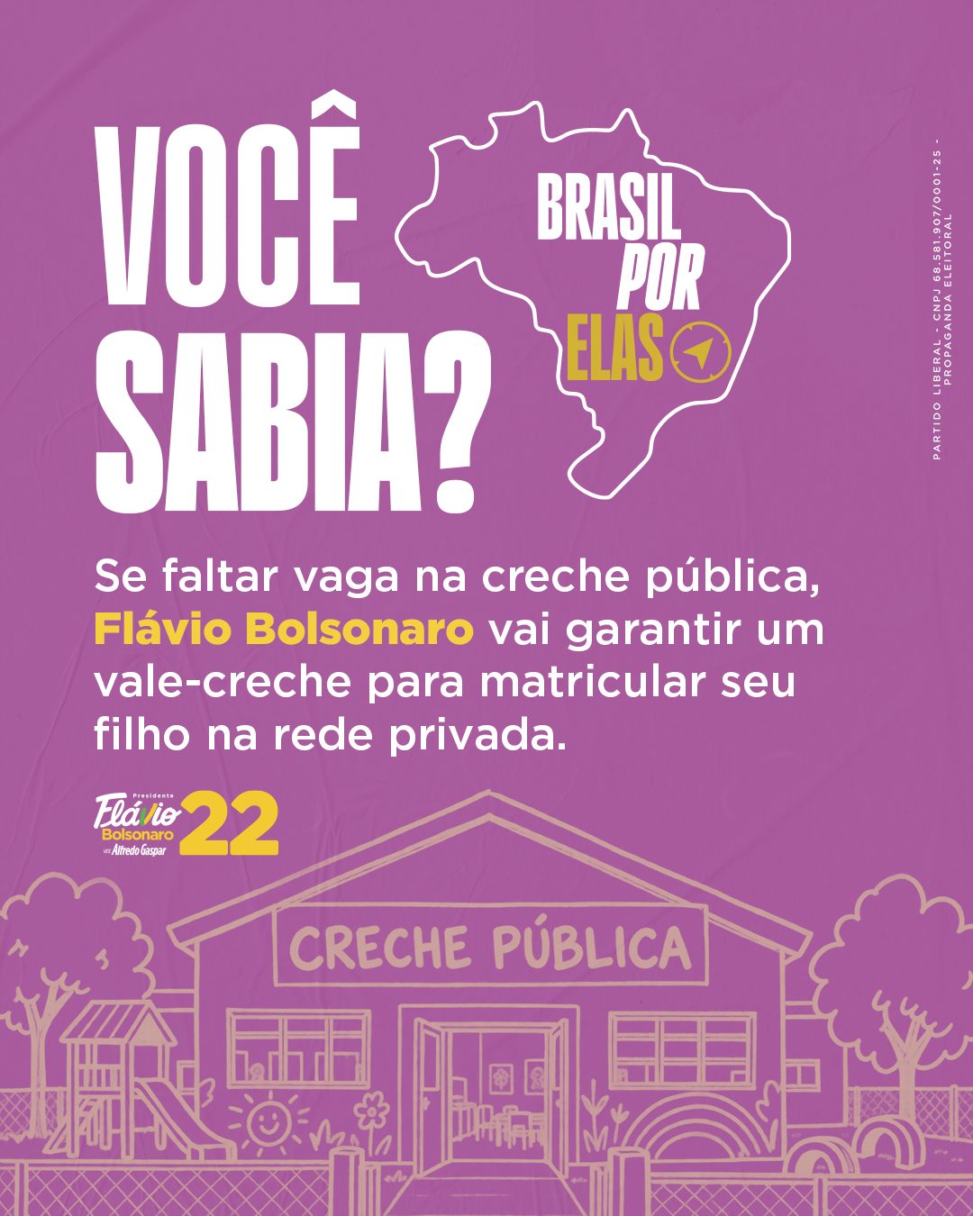 Se faltar vaga na creche pública, Flávio Bolsonaro vai garantir um vale-creche para matricular seu filho na rede privada.